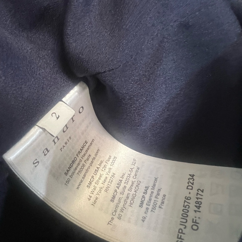 SANDRO Paris Marietha Navy Blue Tweed Mini SKIRT Preppy Old Money Academia SZ‎ 2 - Picture 6 of 12